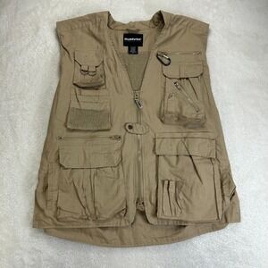 Humvee Adventure Gear Safari Photo Vest Mens XL Beige Lined Utility Outdoor